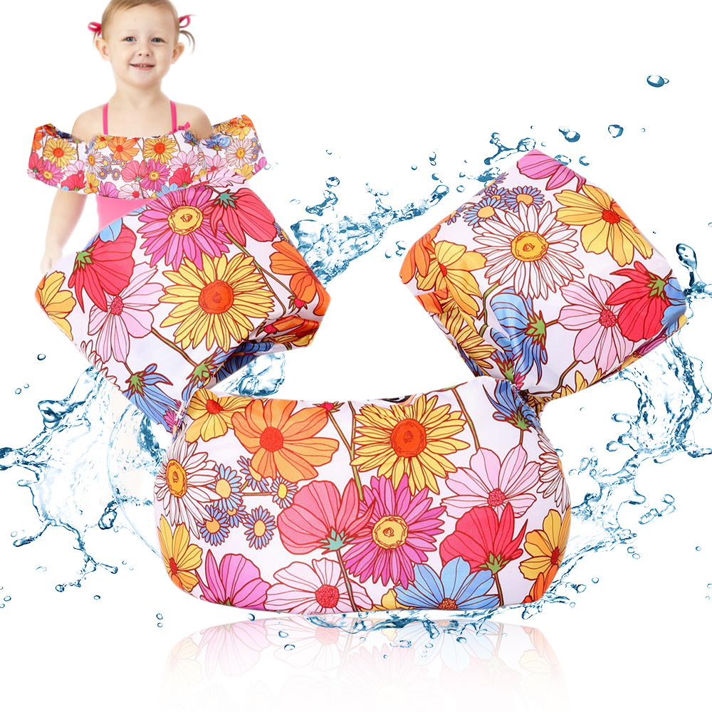 JIFON Puddle Jumper for Kid 30-55 lbs, Cartoon Swim Vest, Adjustable Strap Swimming Jacket Water Wings for Child Learn Swimming Training